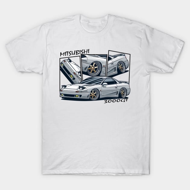 Mitsubishi 3000GT, JDM Car T-Shirt by T-JD